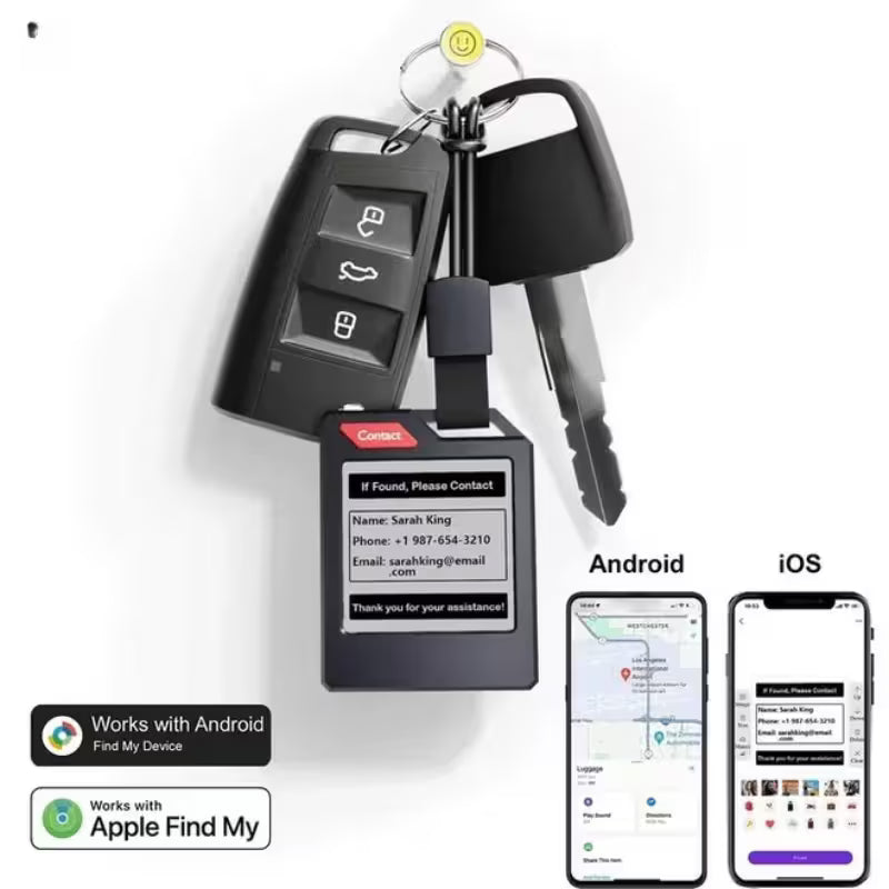 جهاز تتبع ذكي للأغراض مع شاشة عرض الصور والبيانات