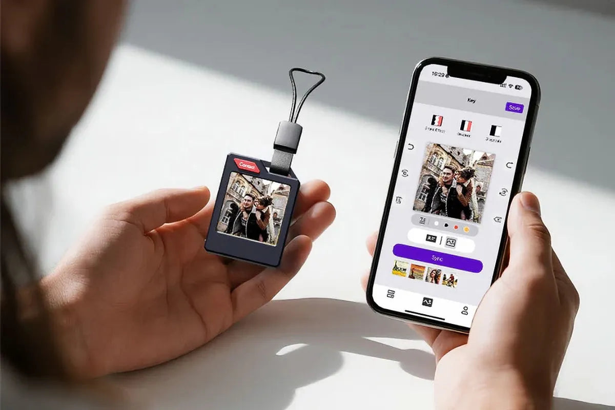 جهاز تتبع ذكي للأغراض مع شاشة عرض الصور والبيانات