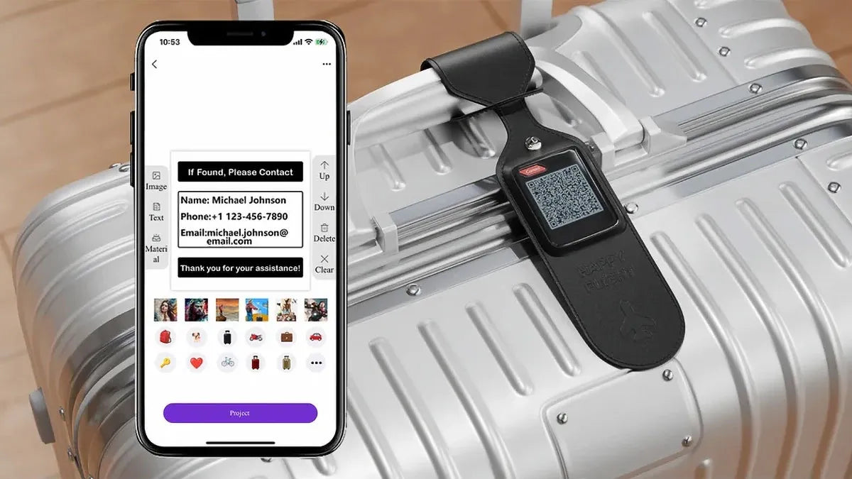 جهاز تتبع ذكي للأغراض مع شاشة عرض الصور والبيانات